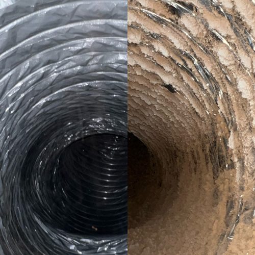 Air duct cleaning before and after